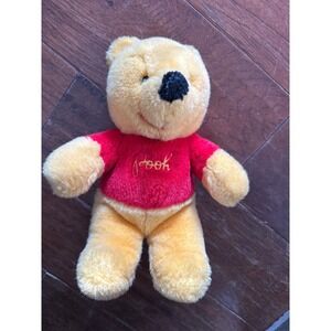 Vintage Sears Winnie the Pooh Plush Toy Red Shirt Walt Disney Productions